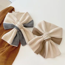 

Luna&Dolphin Women Autumn Winter Solid Color Cross Scarf Small Pashmina Neckerchief Warm Knitted Woolen Neck Bib Shawl Ins Wrap