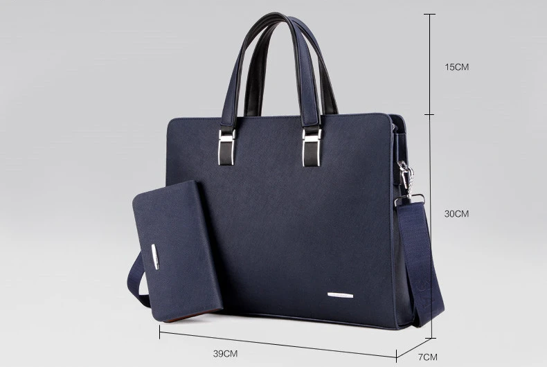 Fashion Leather Man Briefcase Business Handbag 15.6 In Laptop Bag