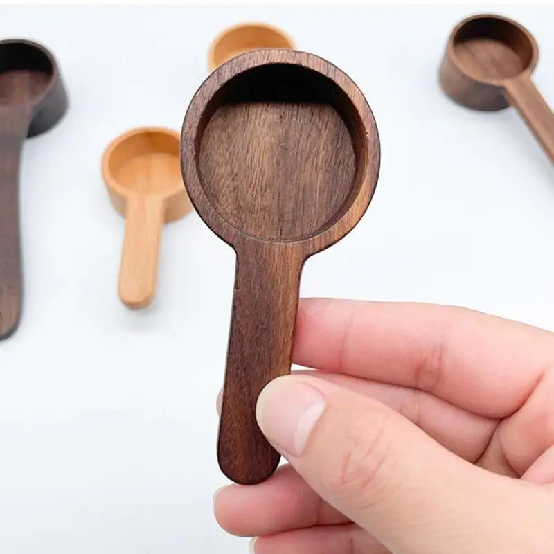 Деревянная мерная ложка из ореха деревянная короткая ручка кофейная для бара