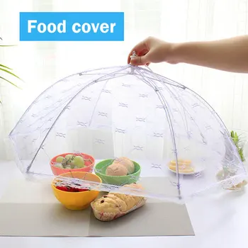 

Food Protector Covers Kitchen Lace Fly Lace Barbecue Food Tent Covers Collapsible Protect Food Covers Umbrella Screen Cloth