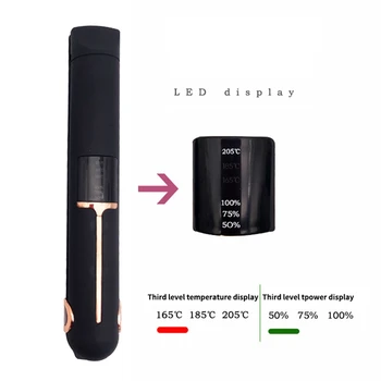 

Mini Hair Straightener portable Universal Voltage Wireless Rechargeable Hair Iron with Lock System Great for Travel Cordless