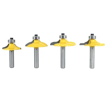 

4Pcs 8mm Shank Drawer Router Bit Set Round Over Beading Edging Mill Wood Milling Cutter Woodworking Cutter Carbide