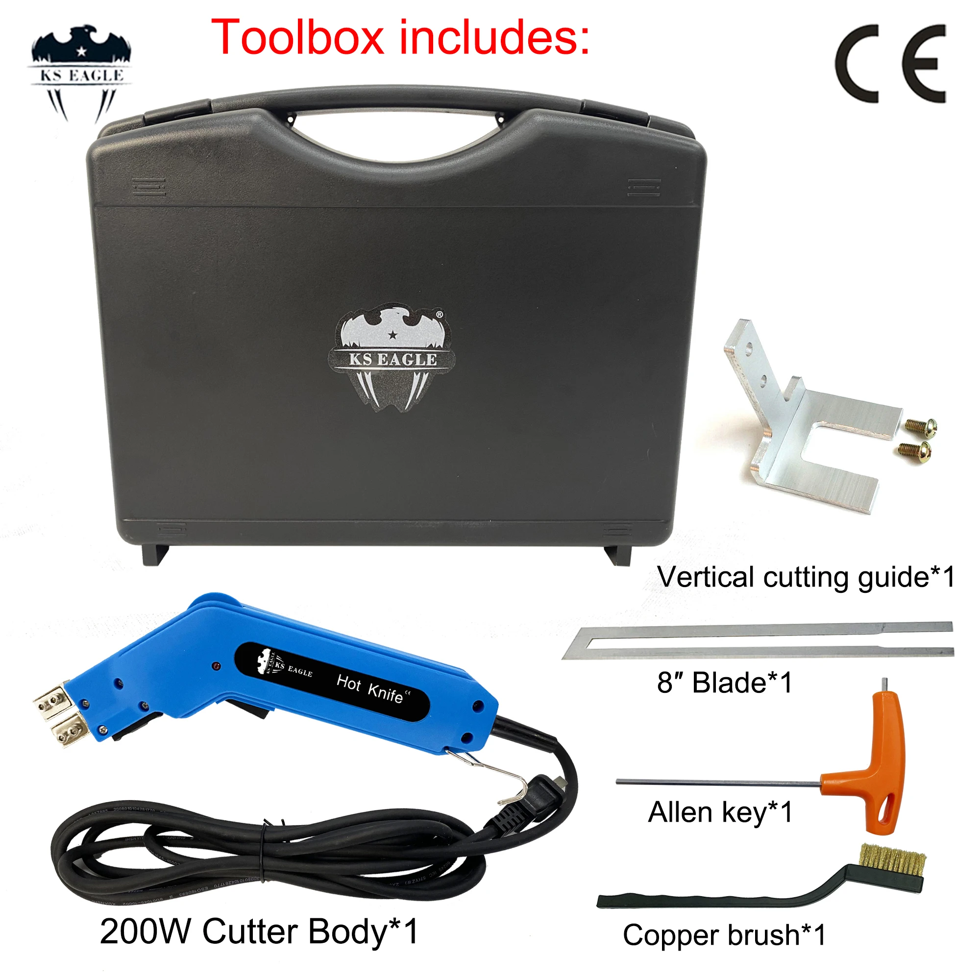 200 W Electric Foam Heat Wire Tool Grooving Cutter Blades Various Kit New Hand Hold Heating Knife Cutter Hot Cutter 20 Cm Blade