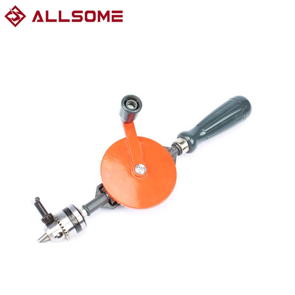 

ALLSOME 1/4 3/8 Inch Hand Crank Drill Double Pinion Crank Manual Drilling Machine Tool For DIY Wood Plastic Furniture Punch