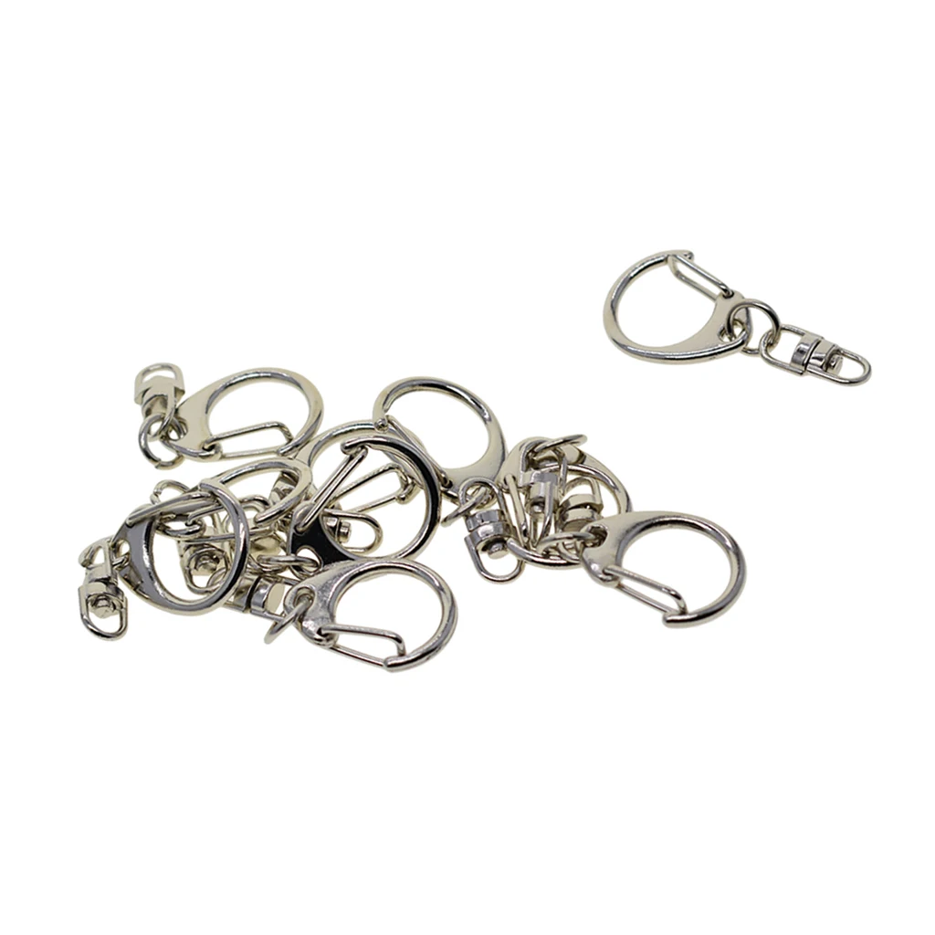 10 Pieces Alloy Small Swivel Lanyard Snap Hook Lobster Clasps Clip Keychain Key Ring Jewelry Making Findings