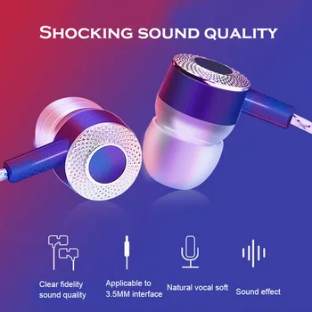 

Universal Wired Earphones Noise Isolation Stereo Sound Headphones for Apple Android FKU66