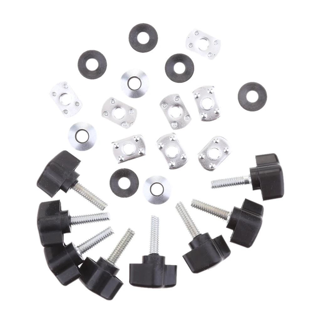 8 Pcs Thumbscrews With Rubber Washers \u0026 Nut Plate Kit For Jeep Wrangler YJ TJ JK
