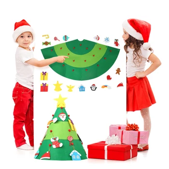 

DIY Felt Christmas Tree New Year Gifts Kids Toys Artificial Tree Wall Hanging Ornaments Christmas Decoration For Home Drop Ship