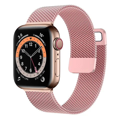 For Apple watch Band 7 45mm 40mm 38mm 42mm 41 44 mm Accessorie milanese Loop Metal bracelet for iWatch series 7 4 5 6 se 3