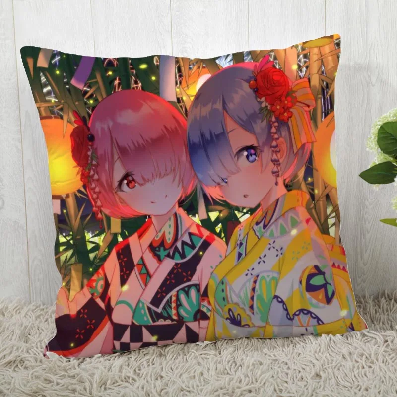 Наволочка Re Zero печатных наволочка с рисунком из аниме для отдыха в ночном клубе, домашний текстиль, декоративная наволочка на заказ подарок 45х45см наволочка для A19.11.8 - Цвет: 11