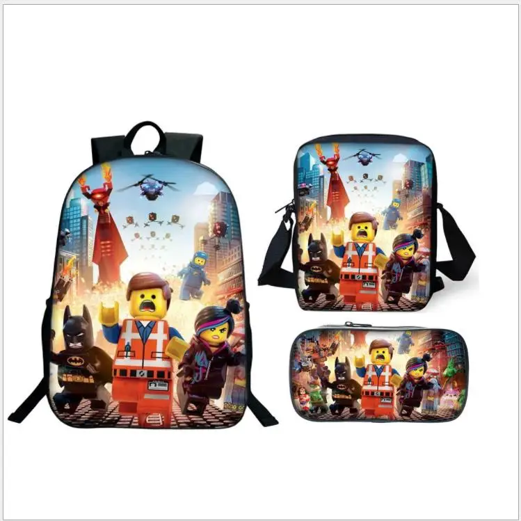 as pictures Ninjago игры 3 шт рюкзак для студентов, для мальчиков и девочек, школьные сумки для подростков USB зарядка ноутбука рюкзак 3 шт./компл. рюкзак с Карандаш Чехол - Цвет: as pictures