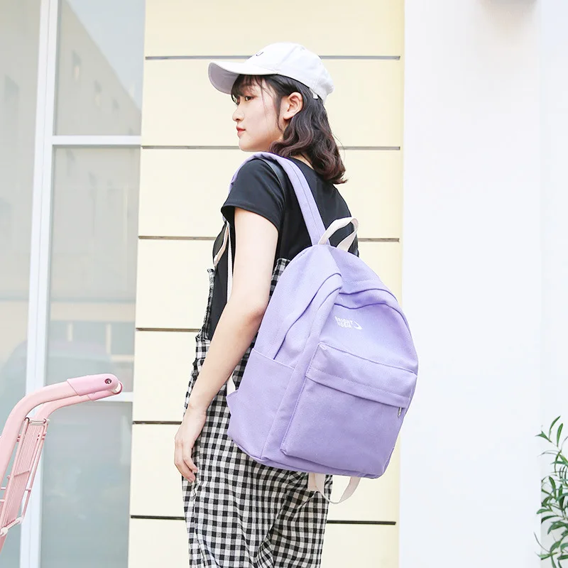 

South Korea Ulzzang High School School Bag Casual Canvas Backpack Large Capacity Computer Backpack GIRL'S Heart School Bag