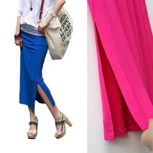 Горячая Мода сплошной Хлопок Смесь тонкая женская Повседневная летняя юбка карандаш полная длина макси бедра Прямой Тонкий модал высокая талия