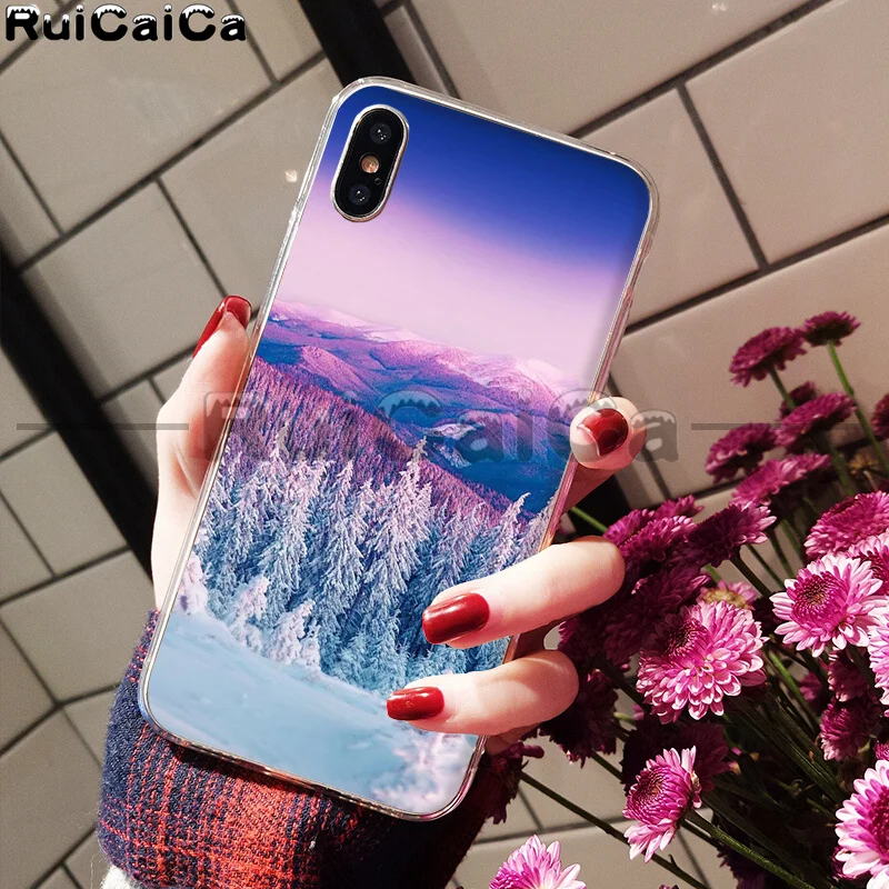 RuiCaiCa зимний Снежный горный Sceneary Мягкий ТПУ чехол для телефона Apple iPhone 8 7 6 6S Plus X XS MAX 5 5S SE XR сотовые телефоны - Цвет: A9