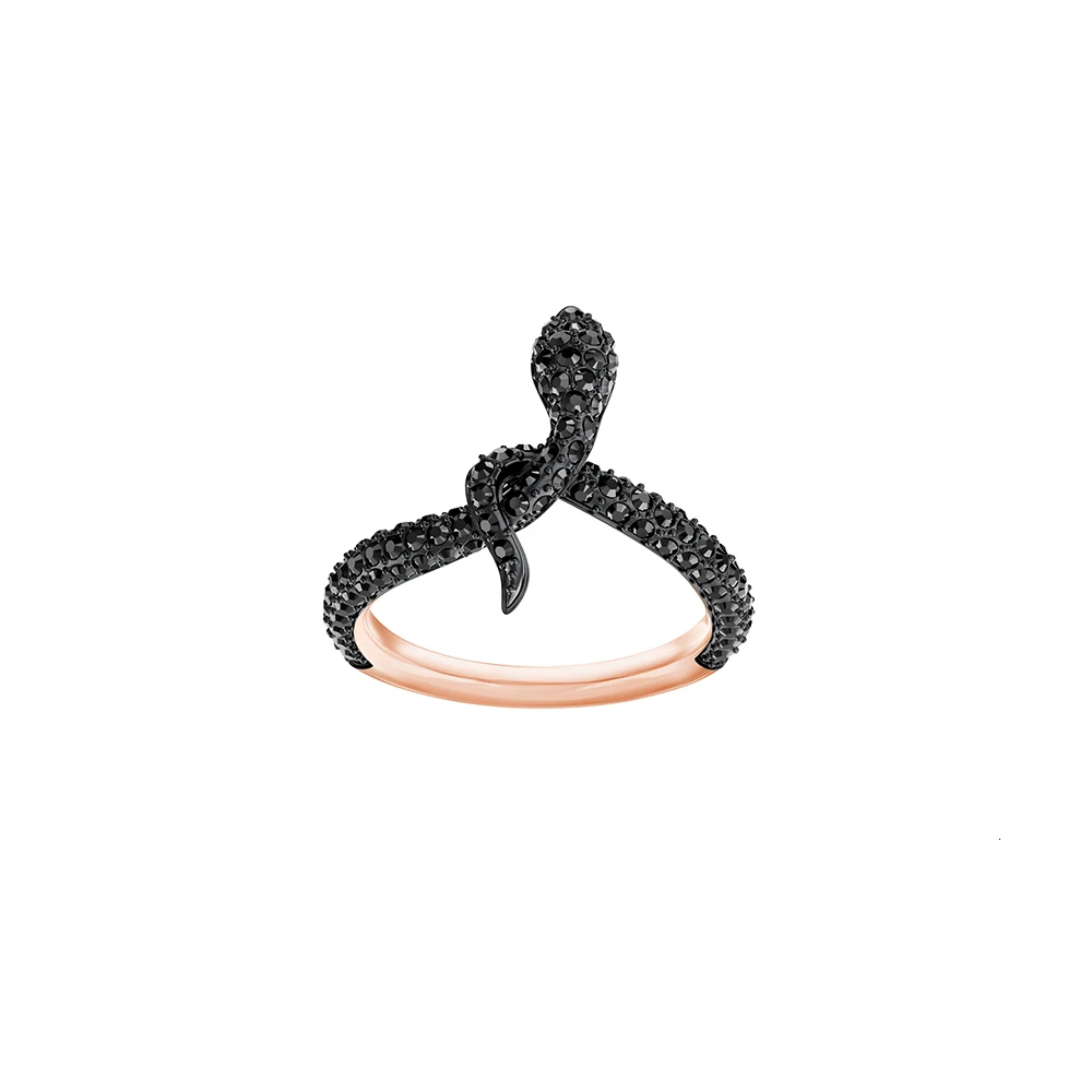 925 prata de alta qualidade Swa оригинальная мода diabo olho arco borboleta abelha tijolo torcida do anel de raposa - Цвет камня: Black