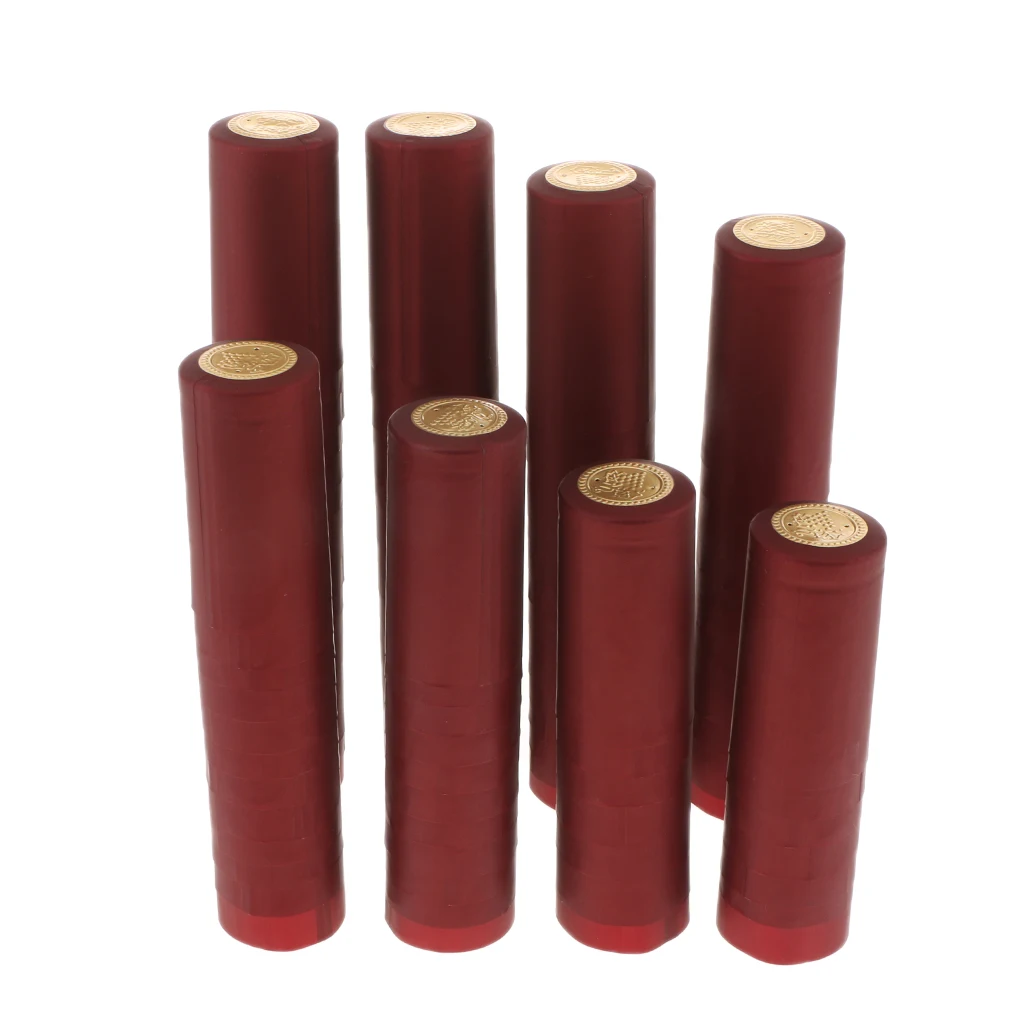 34mm Burgundy 100 шт термоусадочные капсулы с прорезями, подходят для винных бутылок, атласная бордовая отделка, термоусадочные бутылки для домашнего использования - Цвет: 34mm Burgundy