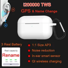 I200000 Tws 1:1 Air3 gps Rename беспроводные Bluetooth наушники умный сенсор чип Qualcomm PK H1 чип i9000 Pro Max i200000 TWS