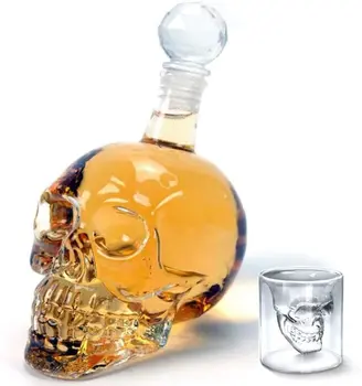 

Creative Crystal Skull Head Whiskey Vodka Wine Decanter Bottle Whisky Glass Beer Spirits Cup Water Glass Bar Home