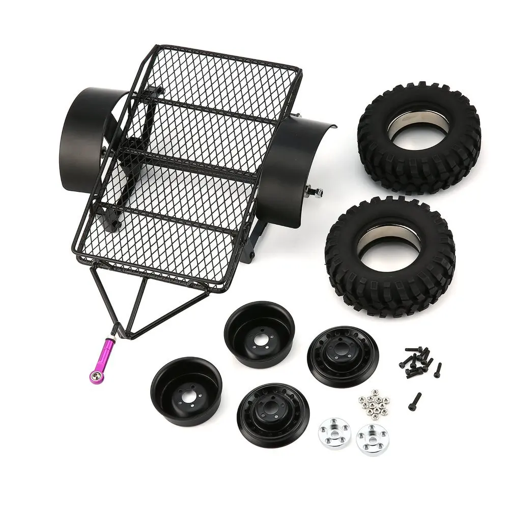 

Metal Hitch Mount Trailer Simulation Trailer For 1/10 RC Rock Cralwer Car Axial SCX10 Traxxas TRX4 TAMIYA CC01 D90 Cars Hopper