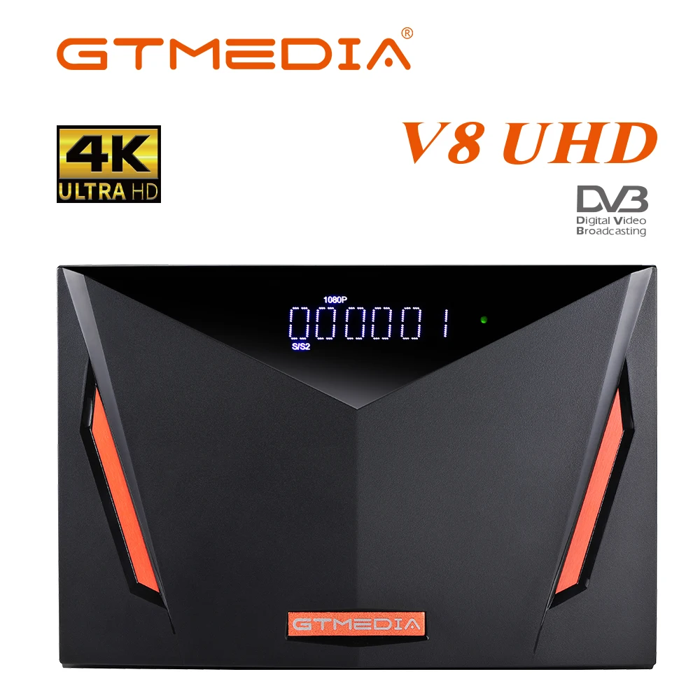 

Gtmedia V8 UHD Satellite Receiver support H.265 DDVB-S/S2/S2X+T/T2/Cable DVB-S2 support Built in Wifi NO APP