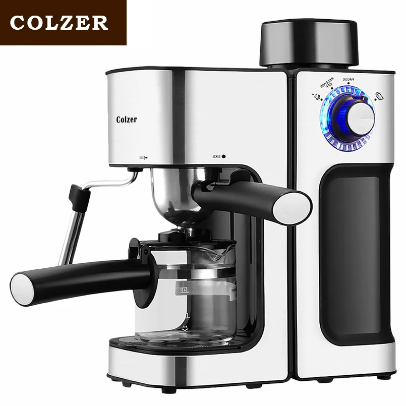 Buen valor Colzer-Cafetera de vapor automática para hacer Espresso, Espumador de leche recién molido, Cafetera Italiana oo3KM6WDl0M