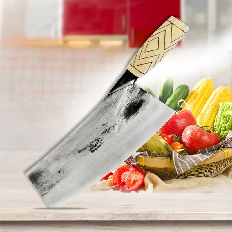 Chopping Kitchen Knife Stainless Steel Chef Knives Sharp Handmade Forged Wood Handle kitchen tools accessories butcher knife