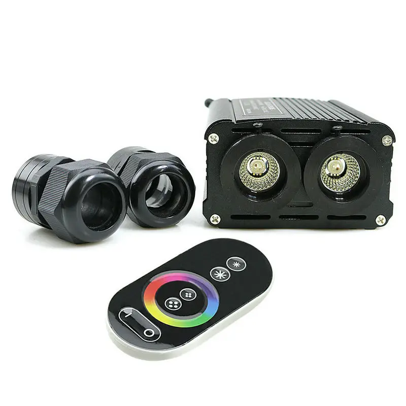 32w-rgb-led-fiber-optic-light-engine-driver-dual-heads-ceiling-lighting-driver-generator-2-output-24g-rf-touch-remote-control