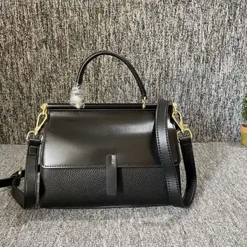 

Genuine Leather Women's Bag Simple Style First Layer Leather Handbag Shoulder Bag Small Square Bag Channels Handbags Fashion