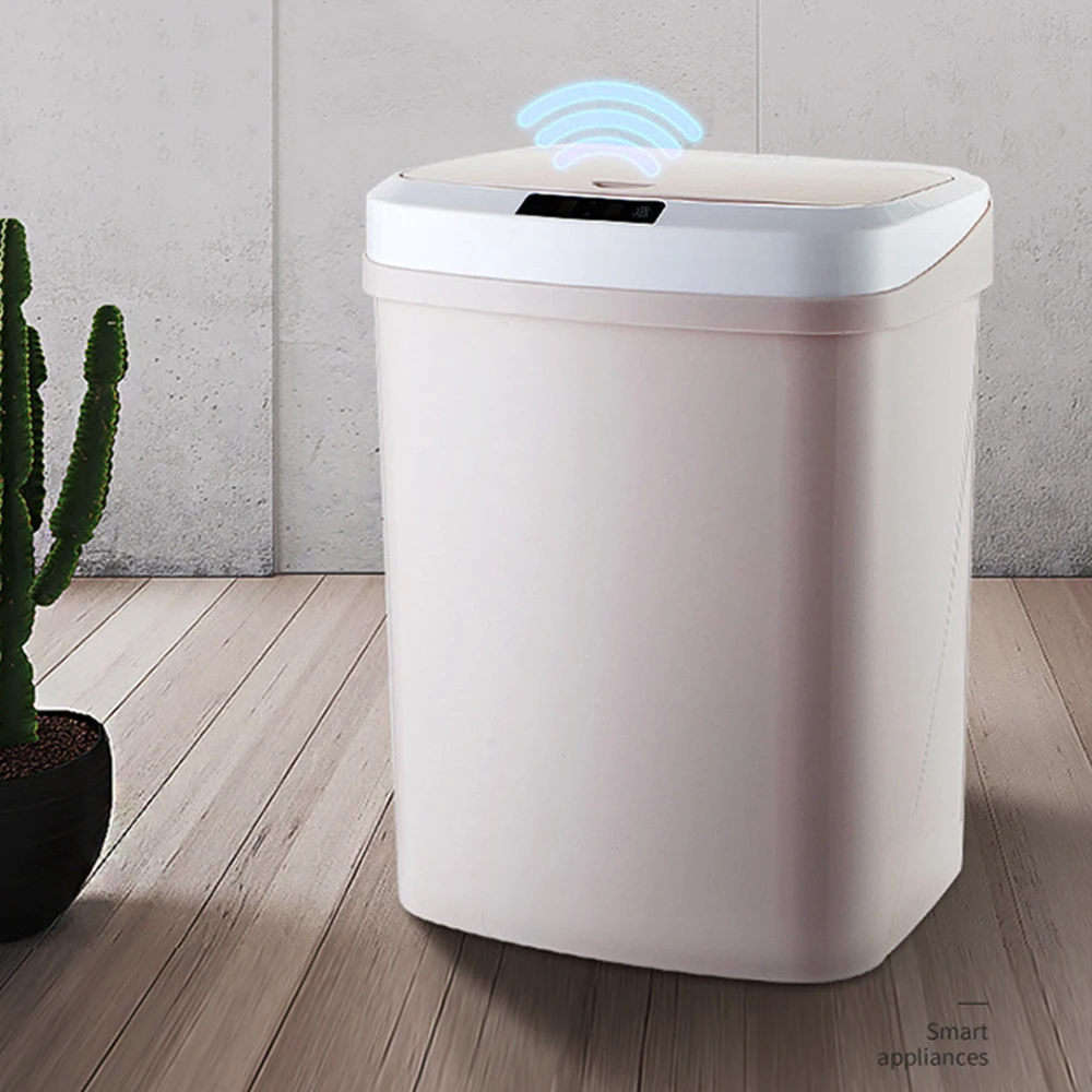Intelligent Induction Motion Sensor Waste Bins Wide Opening Eco-Friendly Waste Garbage Bin Automatic Touchless Kitchen Trash Can