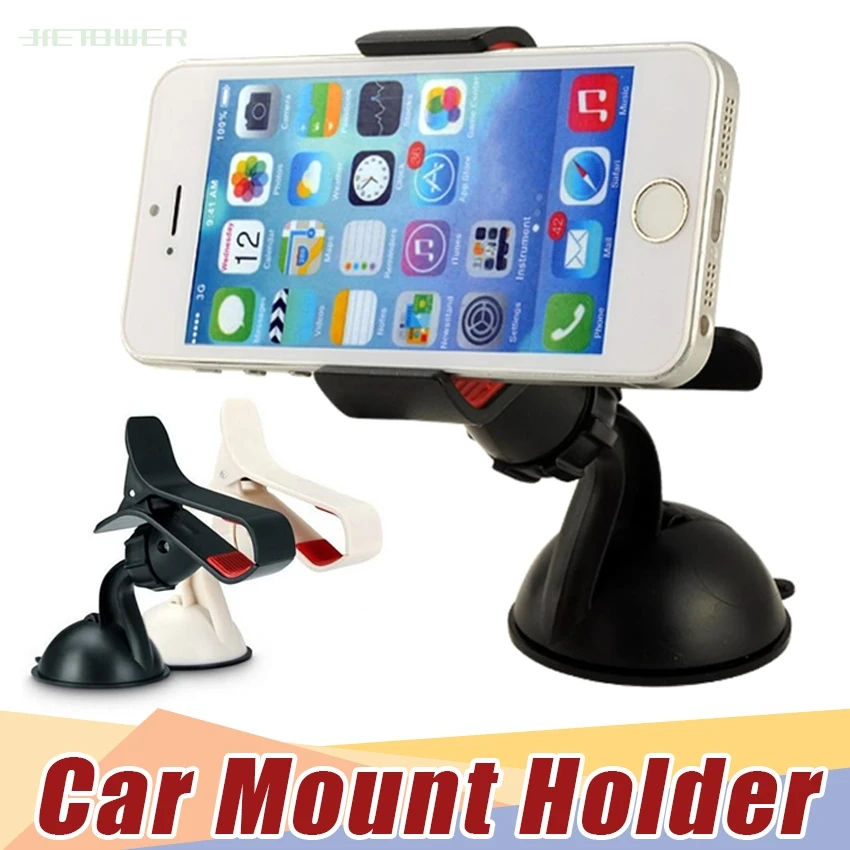 US $663.18 300pcsLot 360 Degree Car Phone Holder Sticker Windshield Holder For Samsung Clip Fold Dashboard GPS Phone Holder Stand Mount
