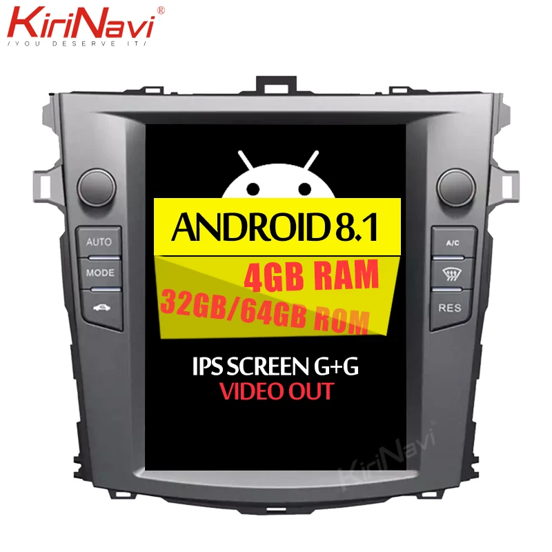 Cheap KiriNavi Vertical Screen Tesla Style 10.4" Android 8.1 Car Radio For Toyota Corolla Android Auto GPS Navigation Car Dvd Player 0
