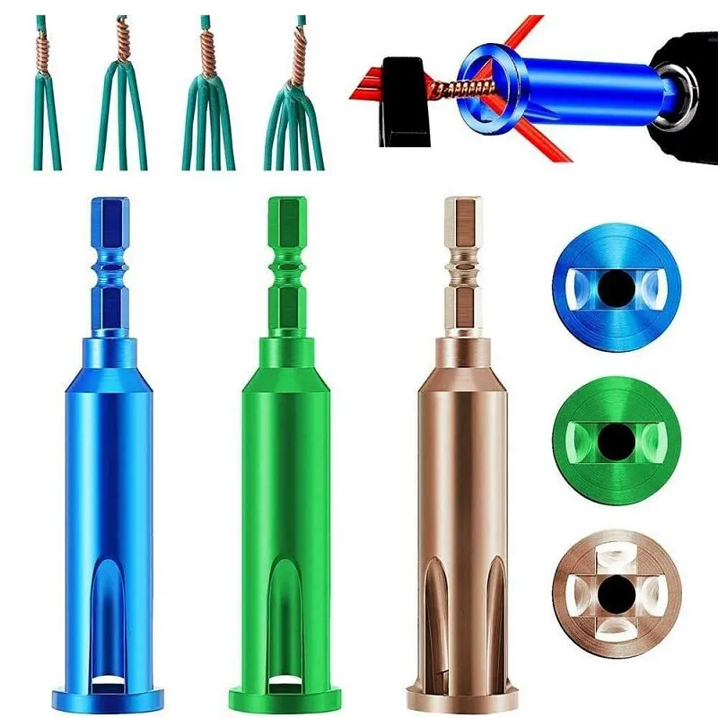 Wire Twisting Tools Hex Shank 1/4 Batch Head Connector and Cable Striper Wire Stripper and Twister, Wire Terminals Power Tools