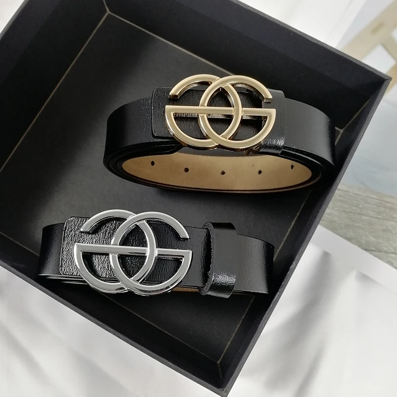 

Women's Belt Genuine Leather Luxury Pin Buckle Designer Belts Fashion Gold Silver Strap Jeans Decorative Casual Simple 2020