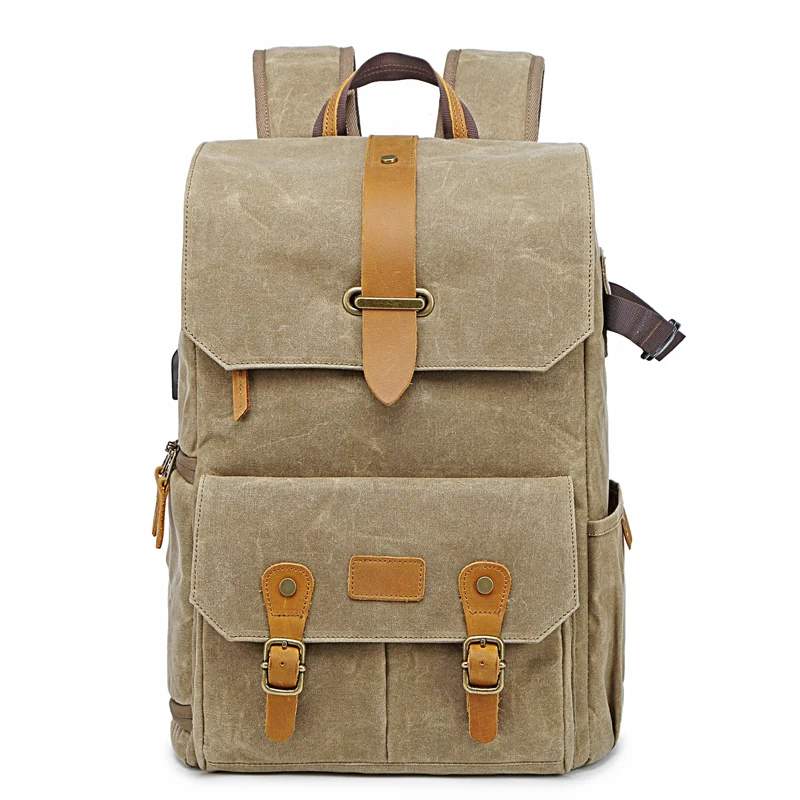 Coress Retro Batik Canvas And Leather Camera Backpack Outdoor Travel DSLR Camera Bag Wear Resistant Photo Bag For Nikon Canon Coress Retro Batik Canvas And Leather Camera Backpack Outdoor Travel DSLR Camera Bag Wear Resistant Photo Bag For Nikon Canon