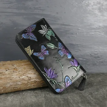 

Original retro new hand-painted women's purse leather ladies leather long wallet