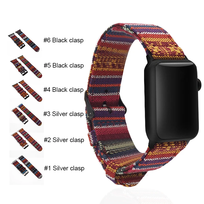 Women Unisex Fabric Woven Strap Nylon Watch Band For Apple Watch Band 38mm 42mm For iWatch 1