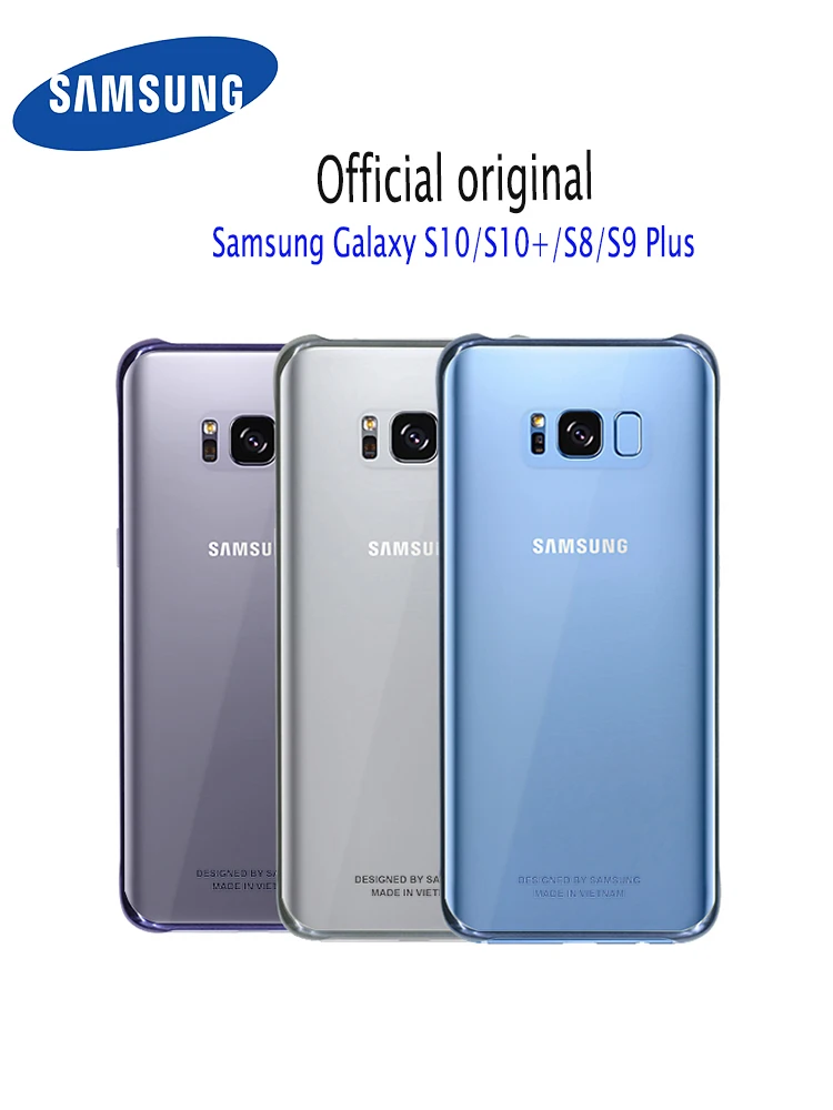 

Official Samsung Galxy S8 S9 S10 Plus Case Transparent Hard PC Slim Back Cover Full Protective SamsungS10E luxury Clear Shell