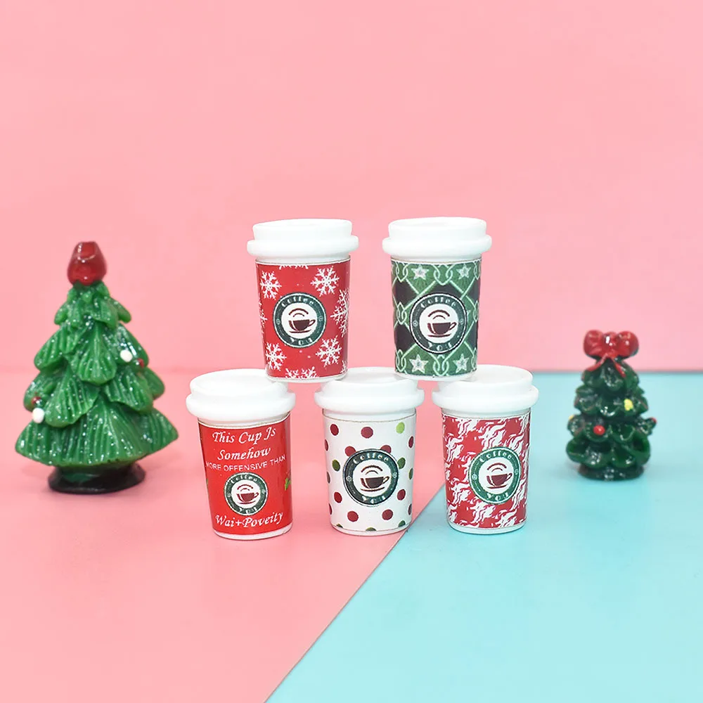 8pcs 1:12 Doll House Decration Accessories Mini Food Coffee Drink Ice Cream Wine Cup Bottle for Kids Toys 2