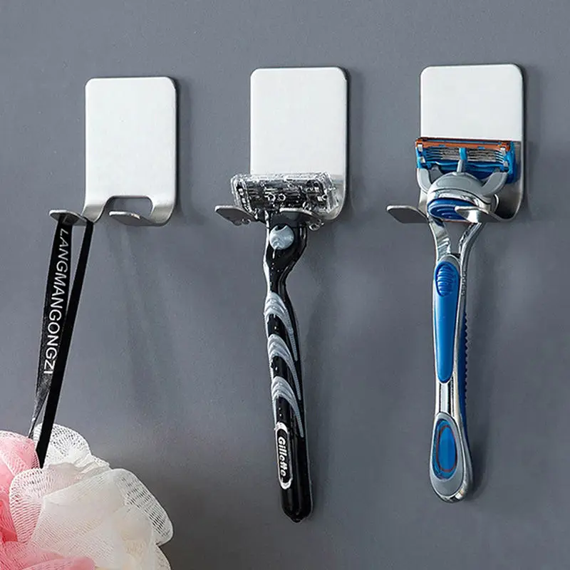 Razor Holder For Shower Stainless Steel Bathroom Wall Self Adhesive Sticking AL 
