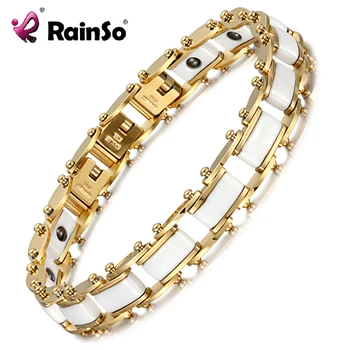 

Rainso Biker Bicycle Chain Bracelet Healing Hematite Magnetic therapy Bracelet for Men Women Motorcycle Link Chain Cool Bangles