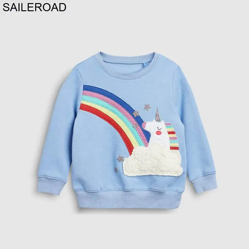 SAILEROAD от 2 до 7 лет Мультфильм Cat Аппликации Девушки Свитера Зимняя Девушка Блузки Свитер Дети Девушка Кардиган Теплая Одежда - Цвет: 4622 same picture