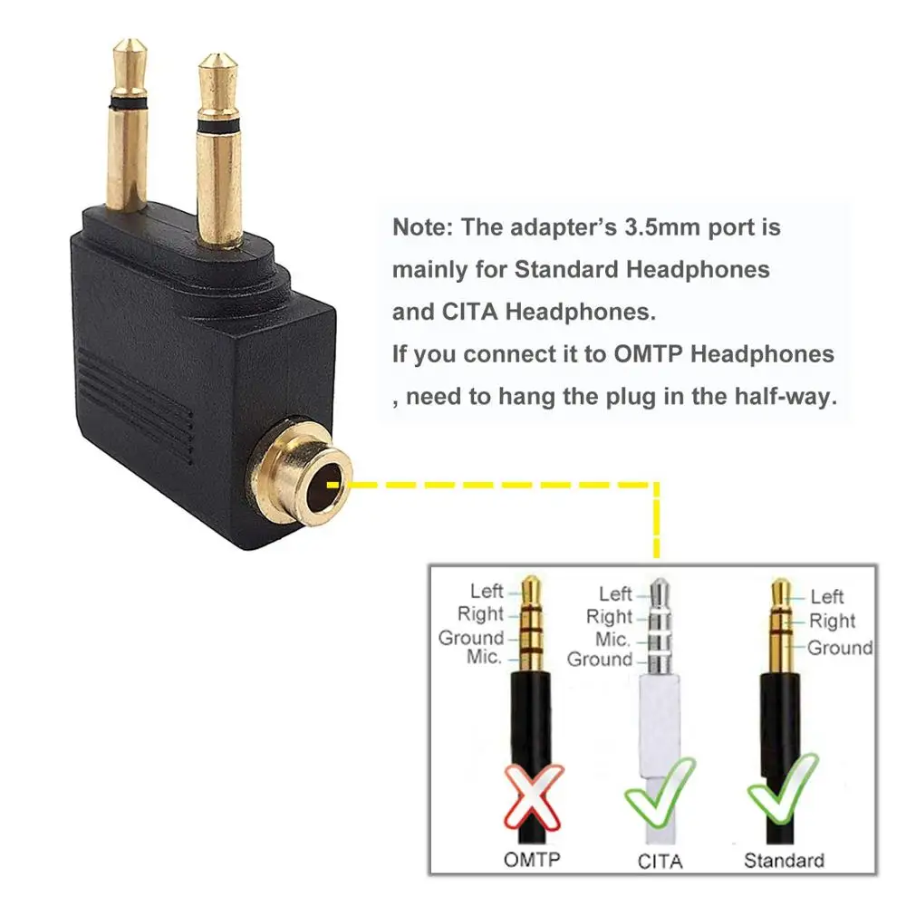 最大84％オフ！ Airplane Stereo Socket, Flight Headphone Jack For Socket Most