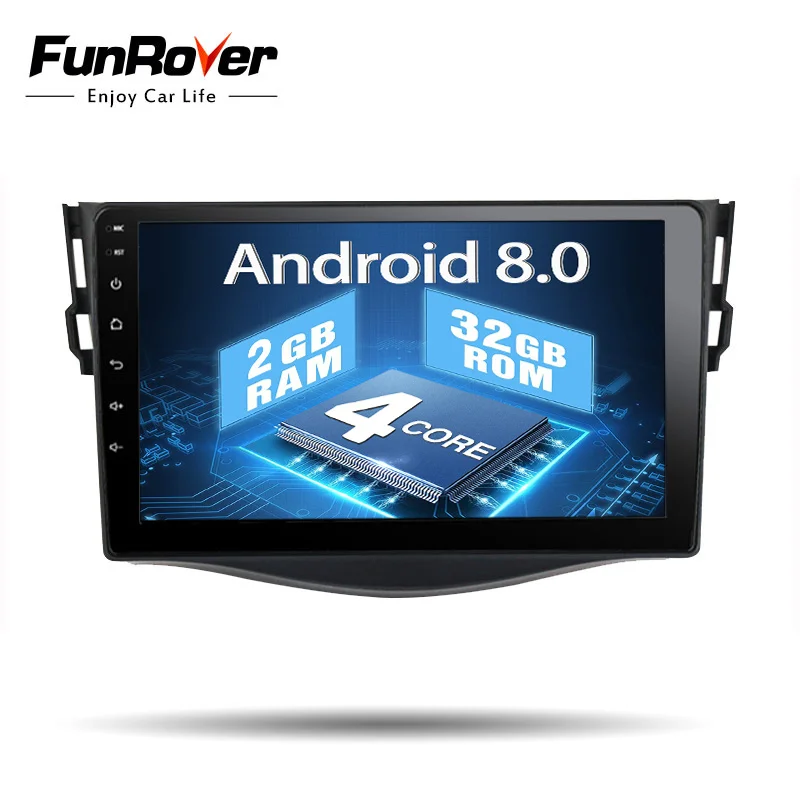 Funrover Android8.0 ips автомобильный dvd-плеер с двумя цифровыми входами для Toyota RAV4 Rav 4 2007 2008 2009 2010 2011 Автомагнитола лента recroeder gps WI-FI BT