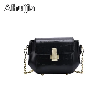 

PU Leather Women's Crocodile Pattern Chain Shoulder Messenger Bags Mini Small Square Bag 2020 Fashion New All-match Shoulder Bag