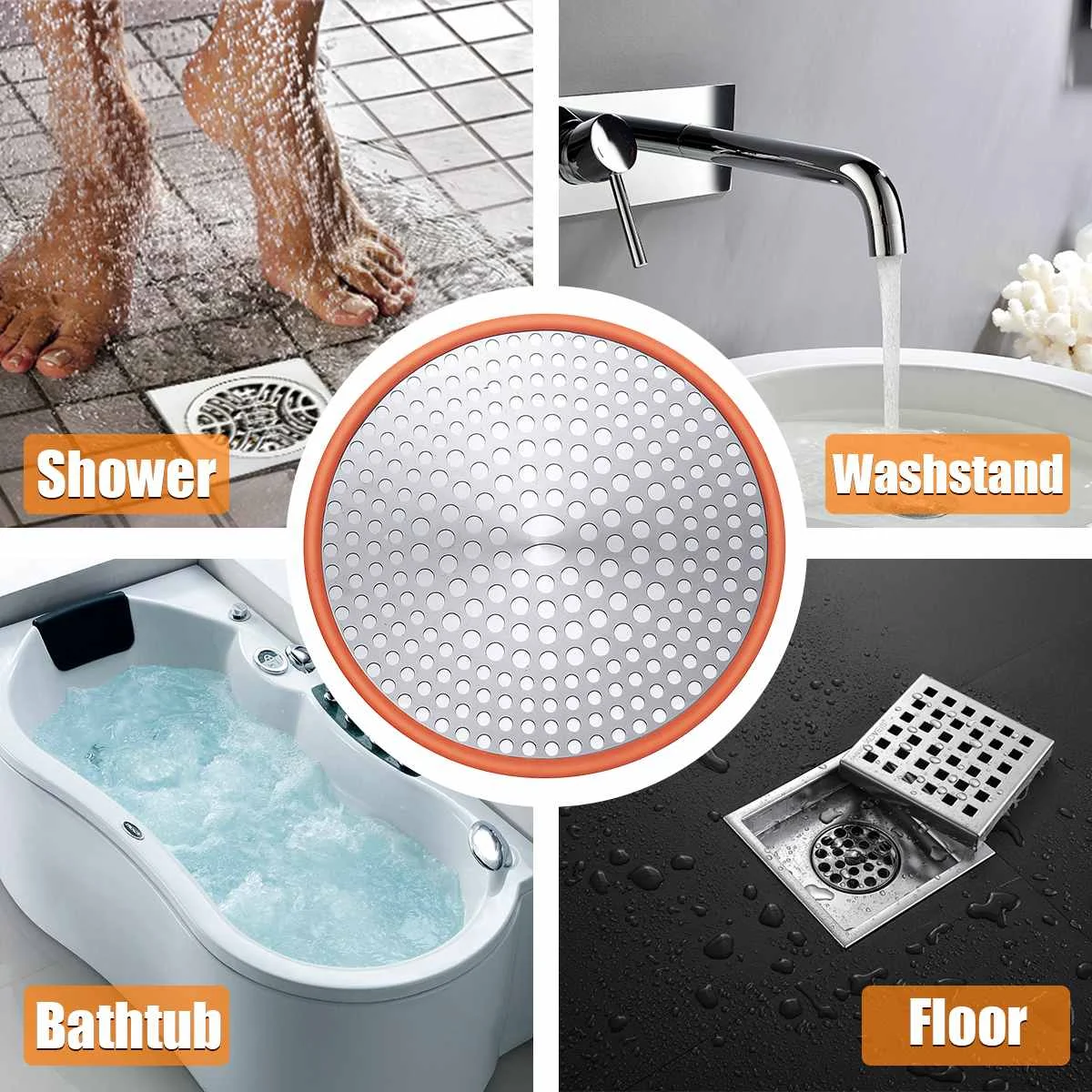 4.7inch Stainless Steel Floor Drain Water Sink Strainer Cover Plug Stopper Filter Basket Kitchen Tool Bathroom Fixture Hardware