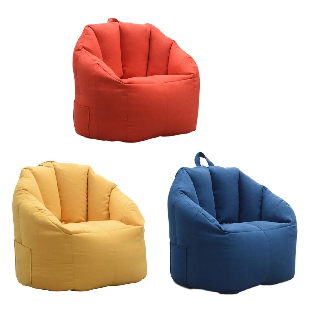 

Bean Bag Chair Cloth Cover Lazy Sofas Slipcover Washable Removable Lounger Seat Pouf Puff Couch Tatami Linen Cover No Filler