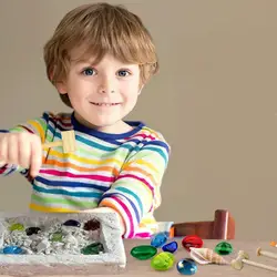 Actividades manuales para niños, juguete de bricolaje, excavación de cristal, juegos de tesoros de minería, juguetes, artesanías, arqueología, Gema Ex V1Q8