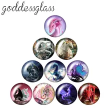 ZB1204 стимпанк дракон, монстр глаз 10 шт Смешанные 12 мм/18 мм/20 мм/25 мм круглый стеклянный кабошон демонстрационный плоский задний вывод
