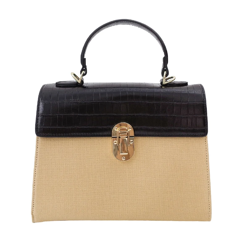 

Small Fashion Crocodile Pattern Stitching Canvas Thick Shoulder Strap Handbag Single Shoulder Straddle Lady Bag Louie Vuiton