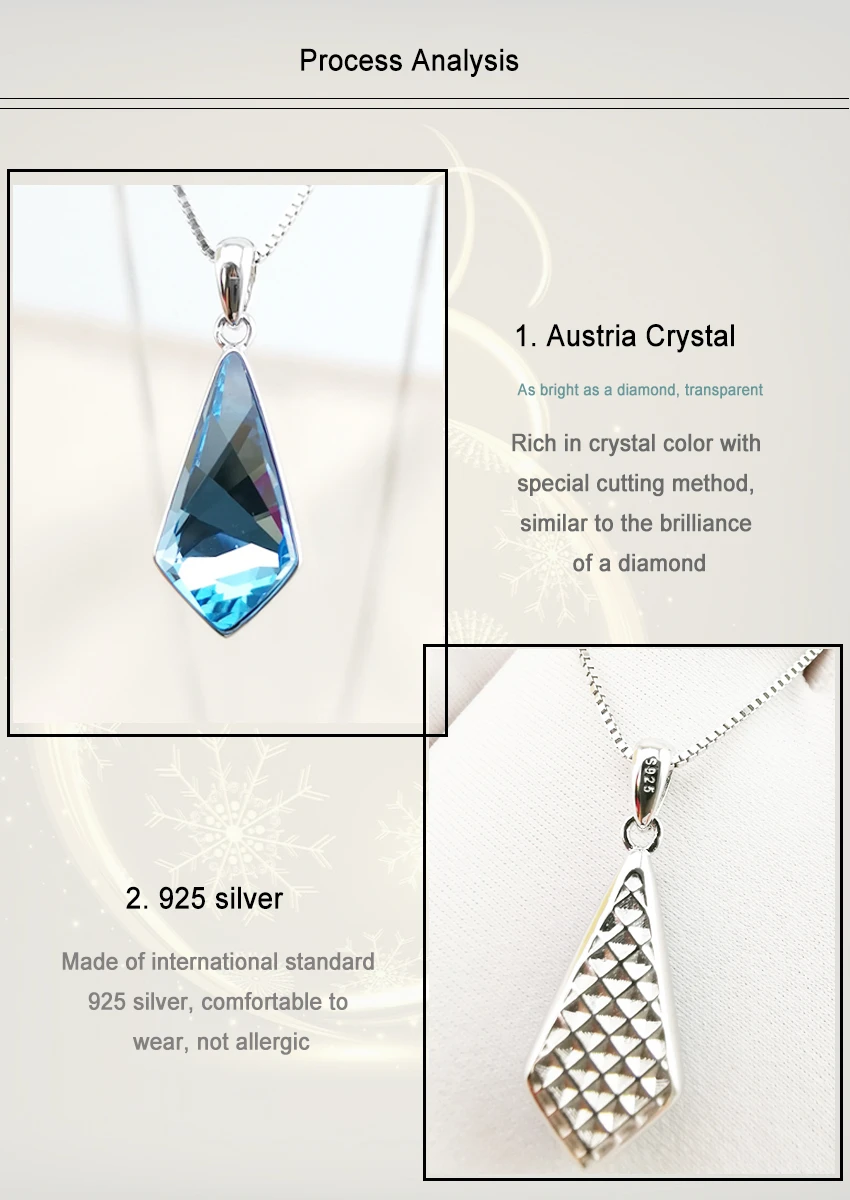 Новое ювелирное изделие HUDIESHUO, Австрийское импортное хрустальное ожерелье для женщин, 925 серебряное ожерелье с подвесками для свадебной вечеринки